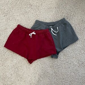 Colsie Jogging Shorts 2 Pair Wine Red and Grey Size M
